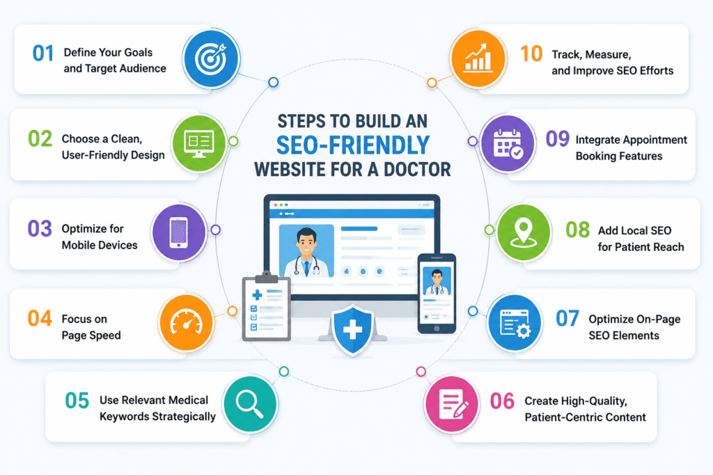 Steps to build an SEO-friendly website for a doctor