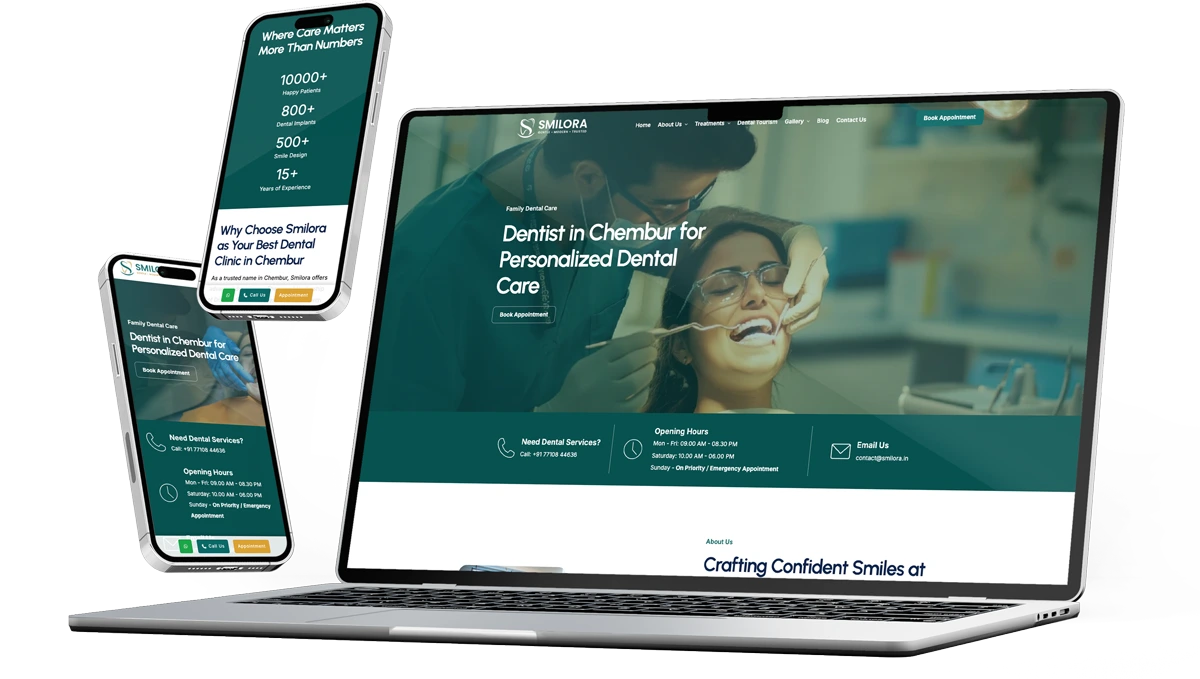 Patient on Click Website design Portfolio
